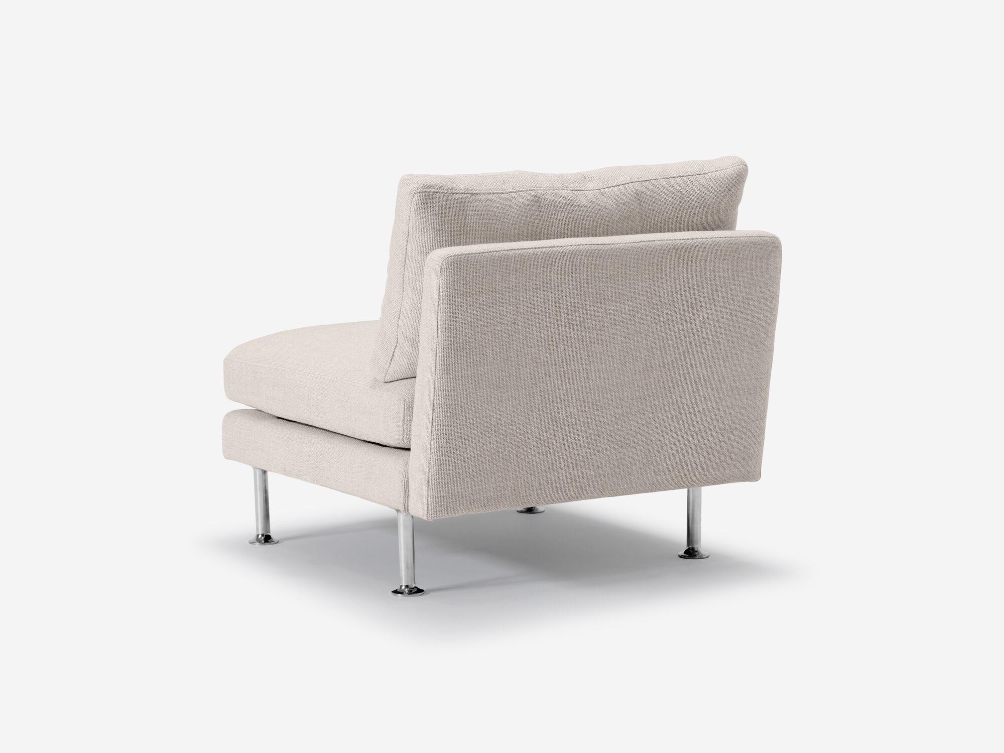 Ivory armless chair back detail view
